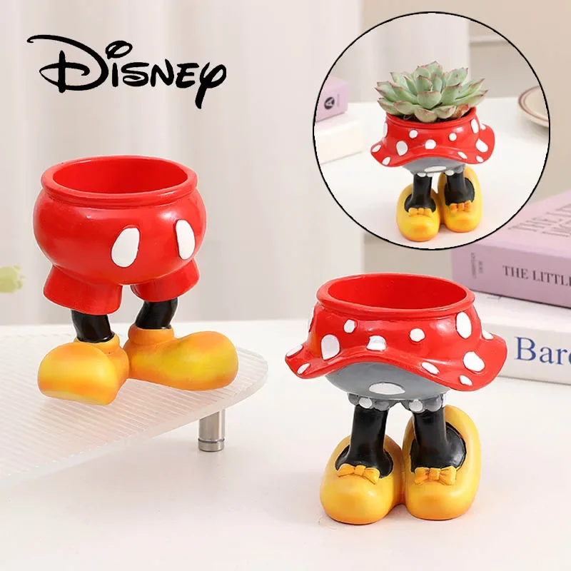 Home Decor Disney - ディズニー-家の装飾、ミッキーとミニーのための漫画のミニ植木鉢、創造的な樹脂植木鉢、多肉植物、盆栽ポット、ギフト