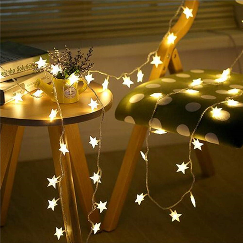 String Curtain Light - 屋外装飾ストリングライト、クリスマスツリー、家の窓の装飾、休日の照明、スターライトストリング、40led、6m