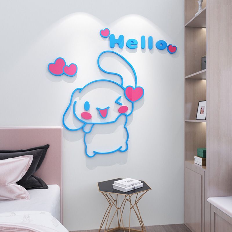 Home Decor Wallpaper - サンリオ シナモロール 3D アクリル子供部屋背景壁装飾ステッカー壁紙ミラーステッカー家やキッチンの装飾