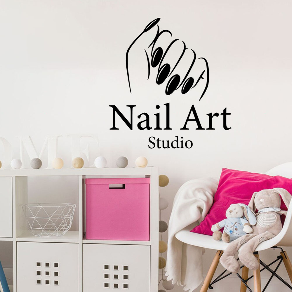 Home Decor Wallpaper - 1PC カラフルなマニキュアカスタマイズ可能なテキストビニール自己粘着壁紙家の装飾用デカールクリエイティブステッカー