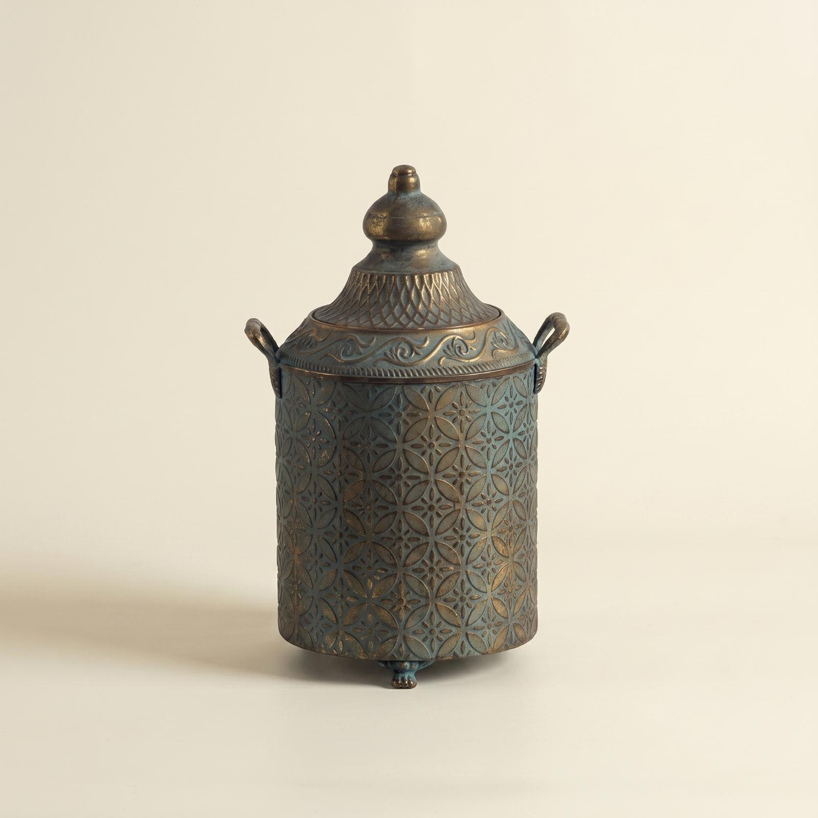 Home Decor Vase - パティナ仕上げの金属製装飾花瓶、大型ヴィンテージ壺、ホームコンソールテーブルのディスプレイ用