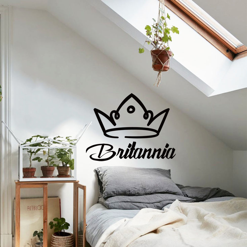 Home Decor Wallpaper - 1PC ロマンチックなクラウンカスタマイズ可能なテキスト装飾ステッカー防水家の装飾寝室の装飾アート装飾壁紙