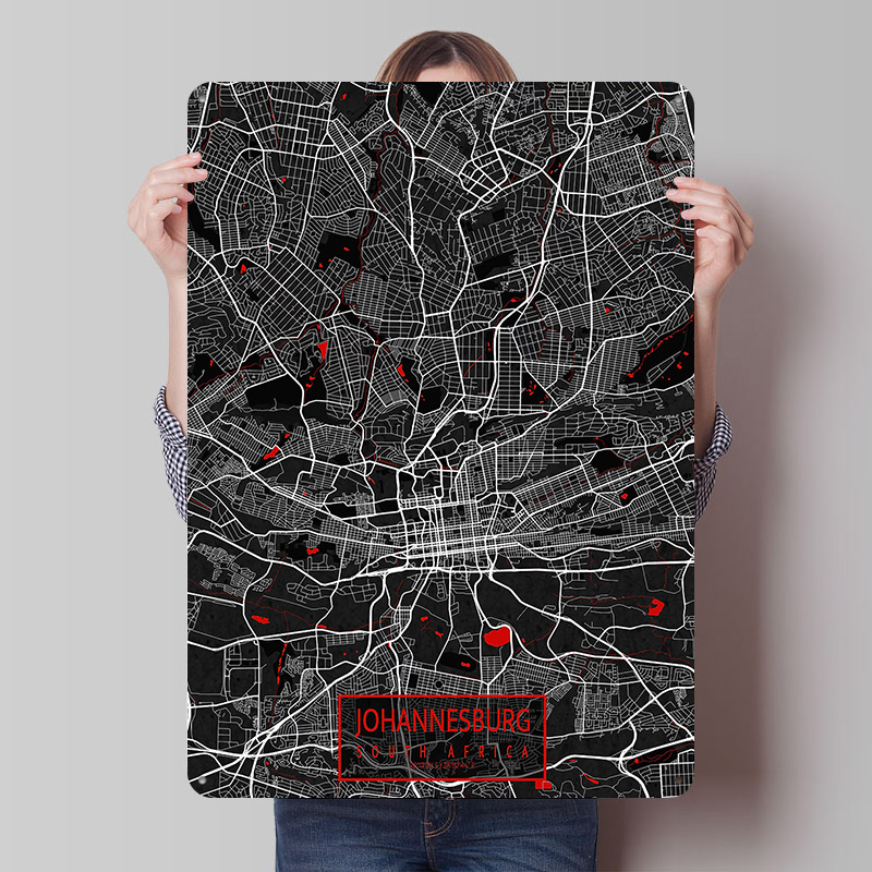 Home Decor Johannesburg - ヨハネスブルグ市内地図南アフリカオリエンタルポスターカスタマイズされたヴィンテージメタルサインウォールアートレトロブリキプラーク家の装飾用