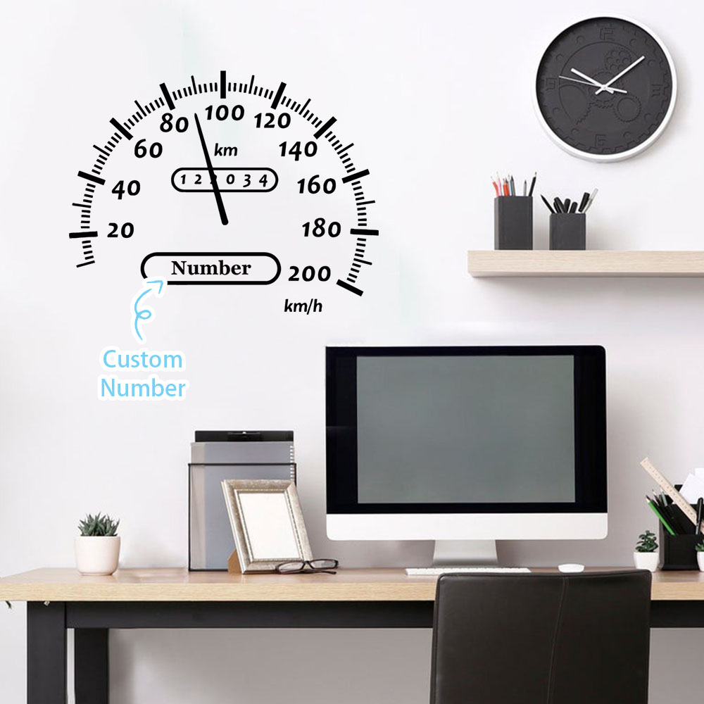 Home Decor Wallpaper - 1PC クリエイティブ燃料計パーソナライズされた名前ビニール壁ステッカー壁紙家の装飾壁装飾壁画