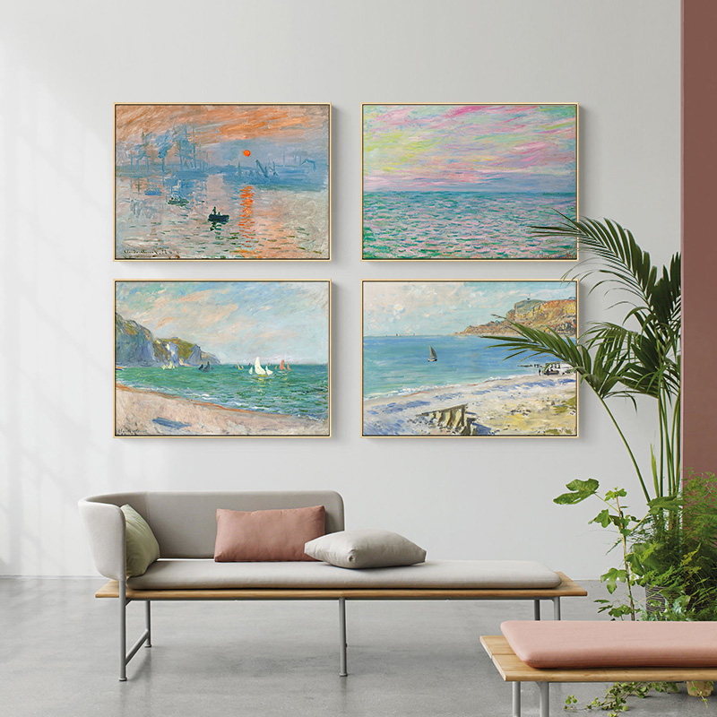Home Decor Mirror - 有名なモネポスターキャンバス絵画現代抽象風景壁アート北欧プリント壁絵リビングルームホーム装飾用