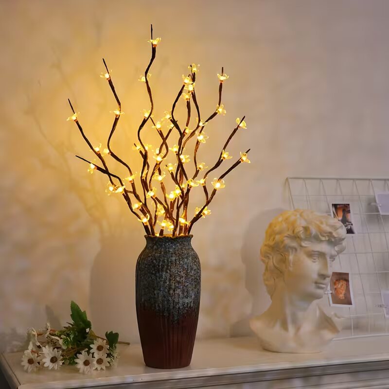 Home Decor Vase - 1/2PC 20LED 桜の枝ライト屋内屋外ホームデコレーションランプロマンチックな電池式テーブルライト花瓶用