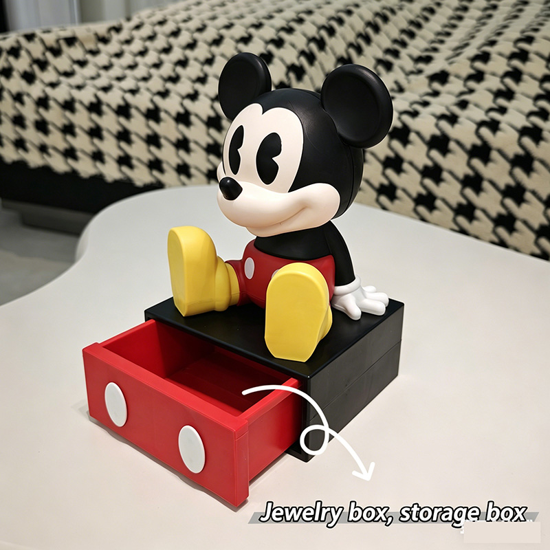 Home Decor Disney - かわいいマウス型収納ボックス、デスクトップオーガナイザー、テレビ台、玄関、鍵ホルダー、化粧台、家庭用品用デコレーション