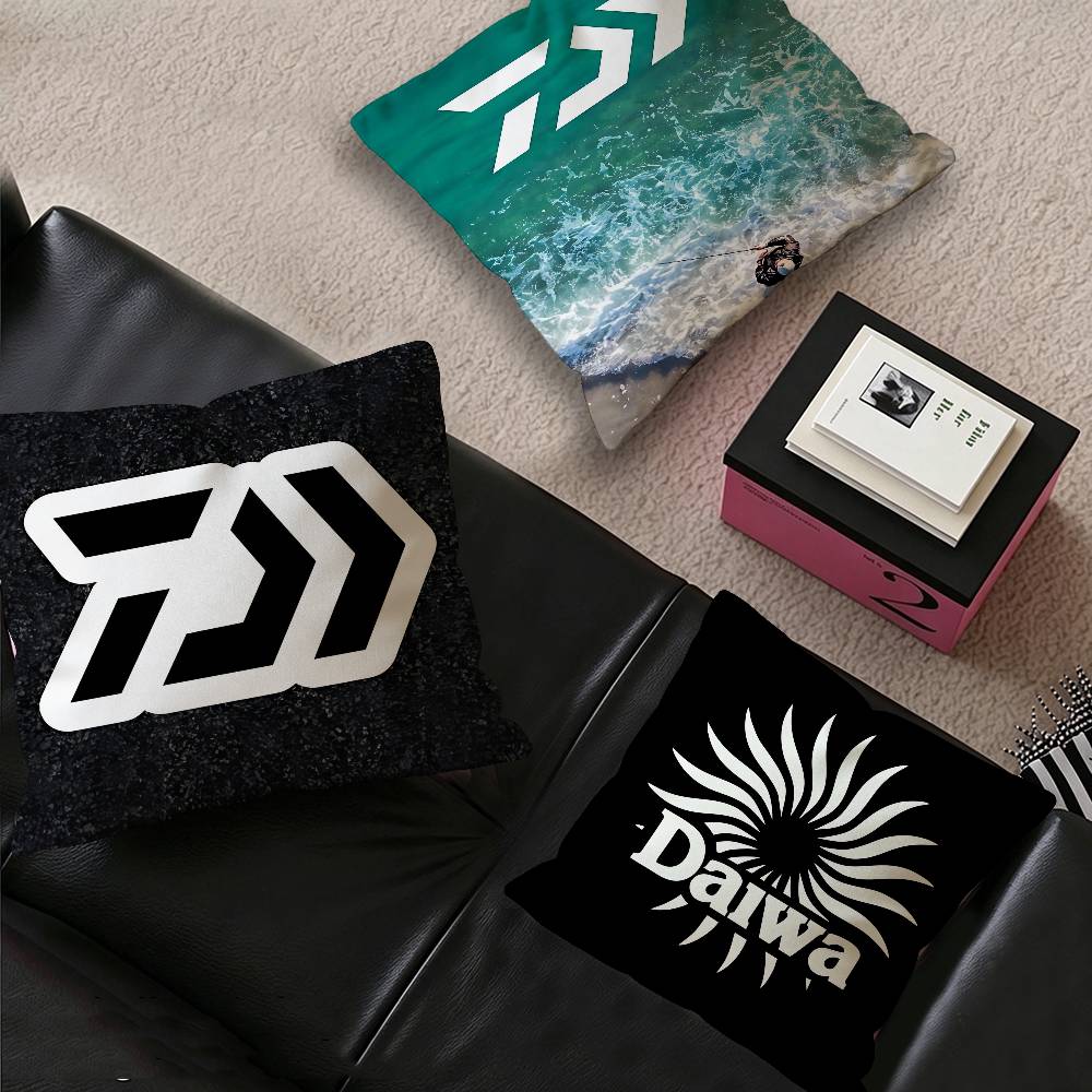 Home Decor Logo Design - D-DaiwaS フィッシングロゴ メープルデザイン クッションカバー ハッピーオータムハーベストデコレーション ホリデーデコレーション