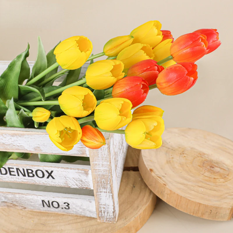 5 ヘッド人工チューリップ結婚式の家の装飾シミュレーション花 - Home Decor Tulip のレビューと価格