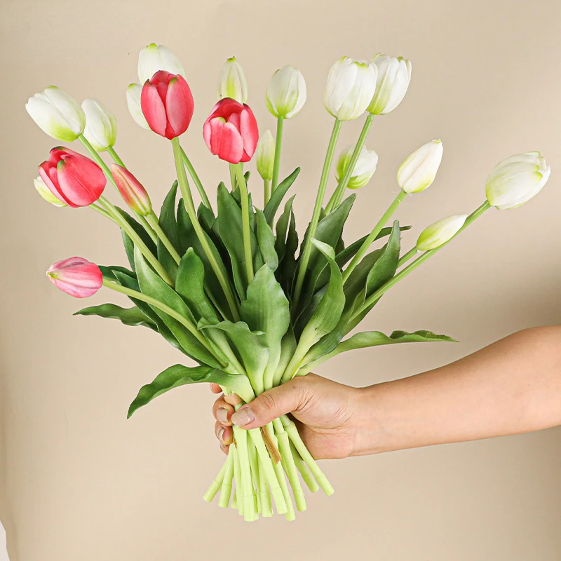 5 ヘッド人工チューリップ結婚式の家の装飾シミュレーション花 - Home Decor Tulip のレビューと価格
