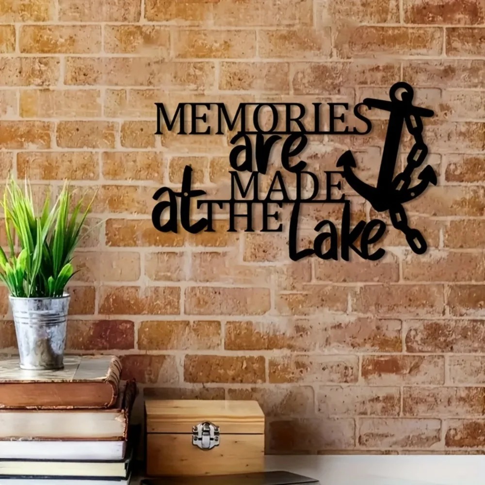 素朴な黒鉄製の航海用アンカーとマンダリンダックのウォールアー - Home Decor Nautical のレビューと価格