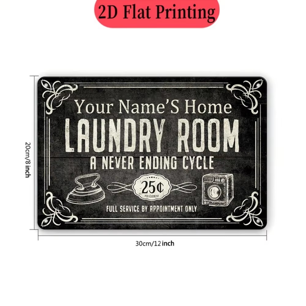 カスタムネームランドリーサイン、エンドレスサイクルウォールデ - Home Decor Names のレビューと価格