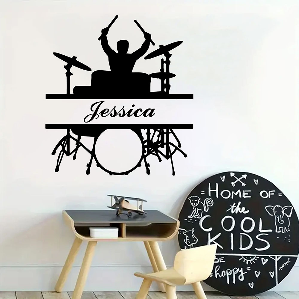 1PC 漫画楽器パーソナライズされた名前家の装飾壁ステッカー - Home Decor Wallpaper のレビューと価格