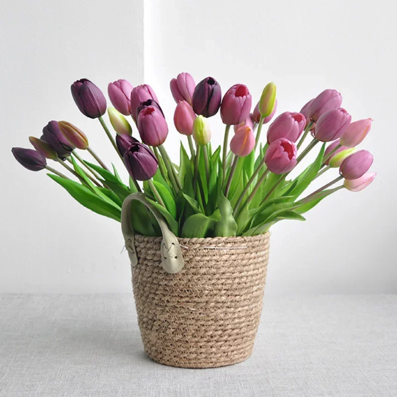 柔らかいゴム製の人工チューリップフラワー,偽の花,リビングル - Home Decor Tulip のレビューと価格
