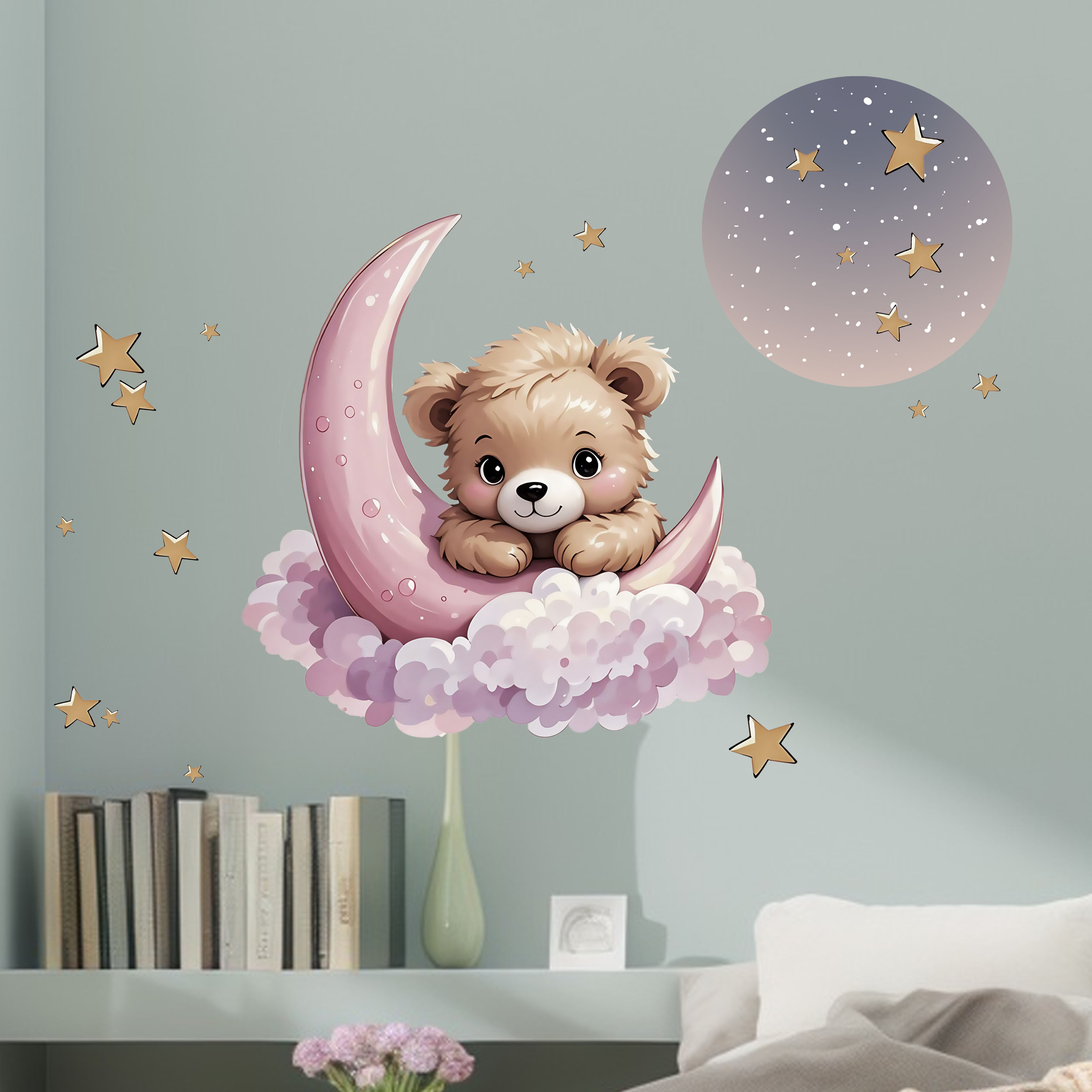 新着クマスタームーンナイトウォールデカール寝室ホーム装飾ステ - Home Decor Scrap のレビューと価格
