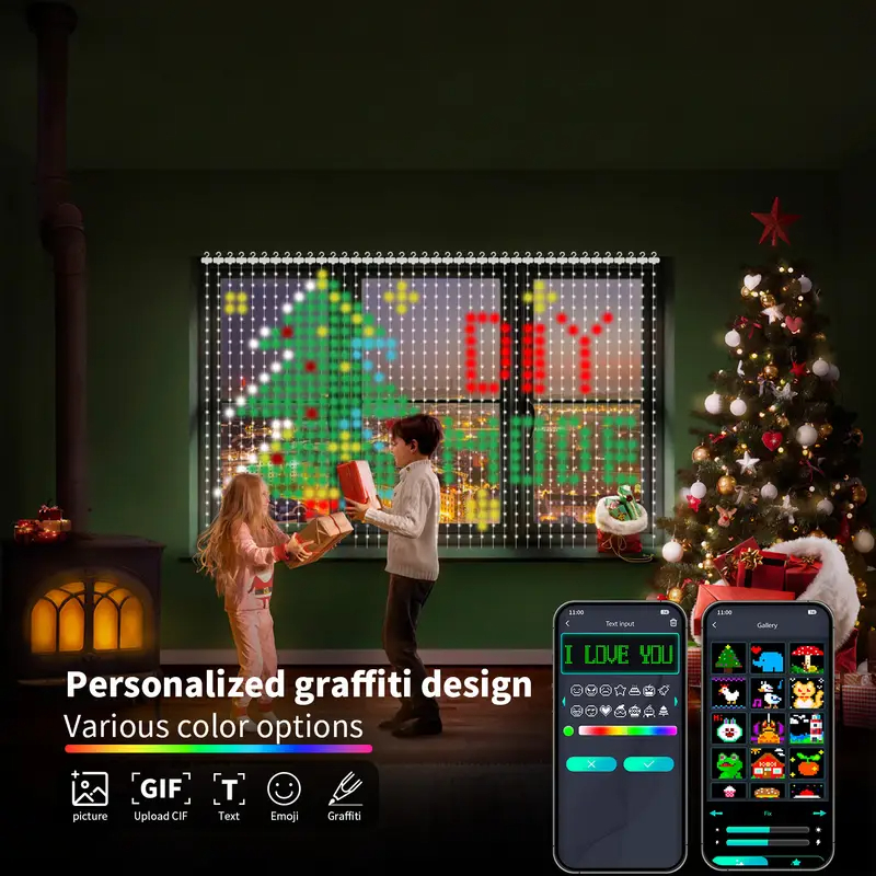 スマートDIYカーテンライト、色が変わる400個のLEDカー - String Curtain Light のレビューと価格