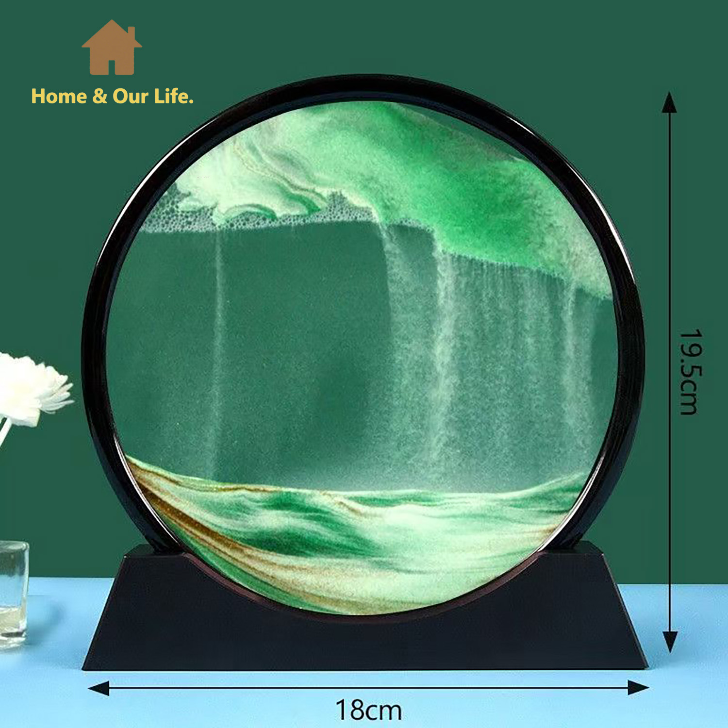 3Dダイナミック流砂アート：家庭やワークスペースのためのユニ - Home Decor Mirror のレビューと価格