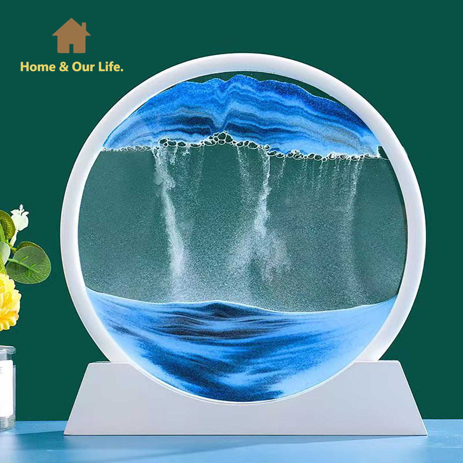 3Dダイナミック流砂アート：家庭やワークスペースのためのユニ - Home Decor Mirror のレビューと価格