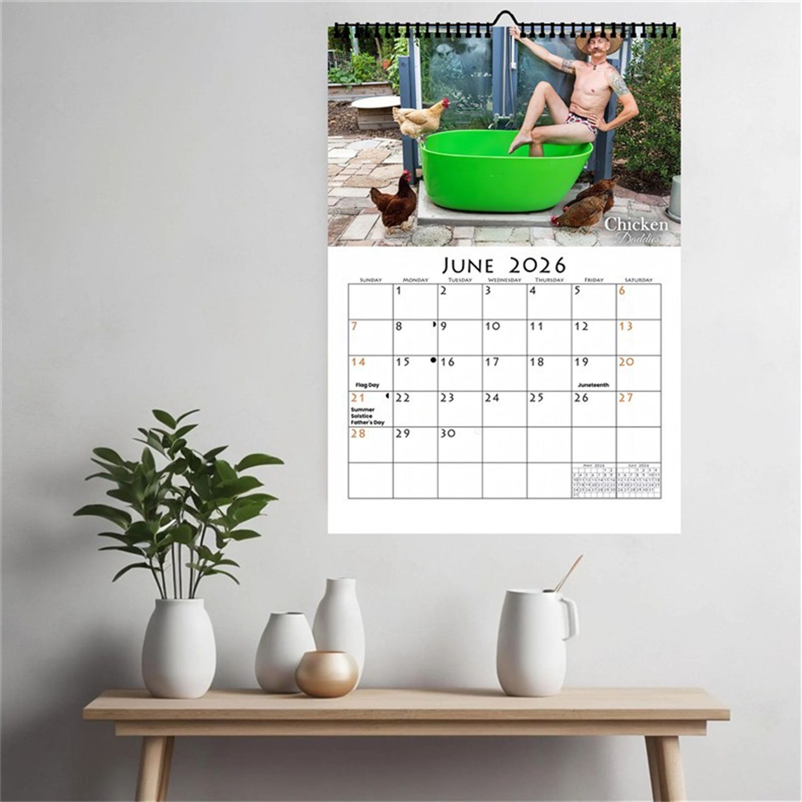 2026年 面白いチキンパパ壁掛けカレンダー A4サイズ ク - Home Decor Wallpaper のレビューと価格