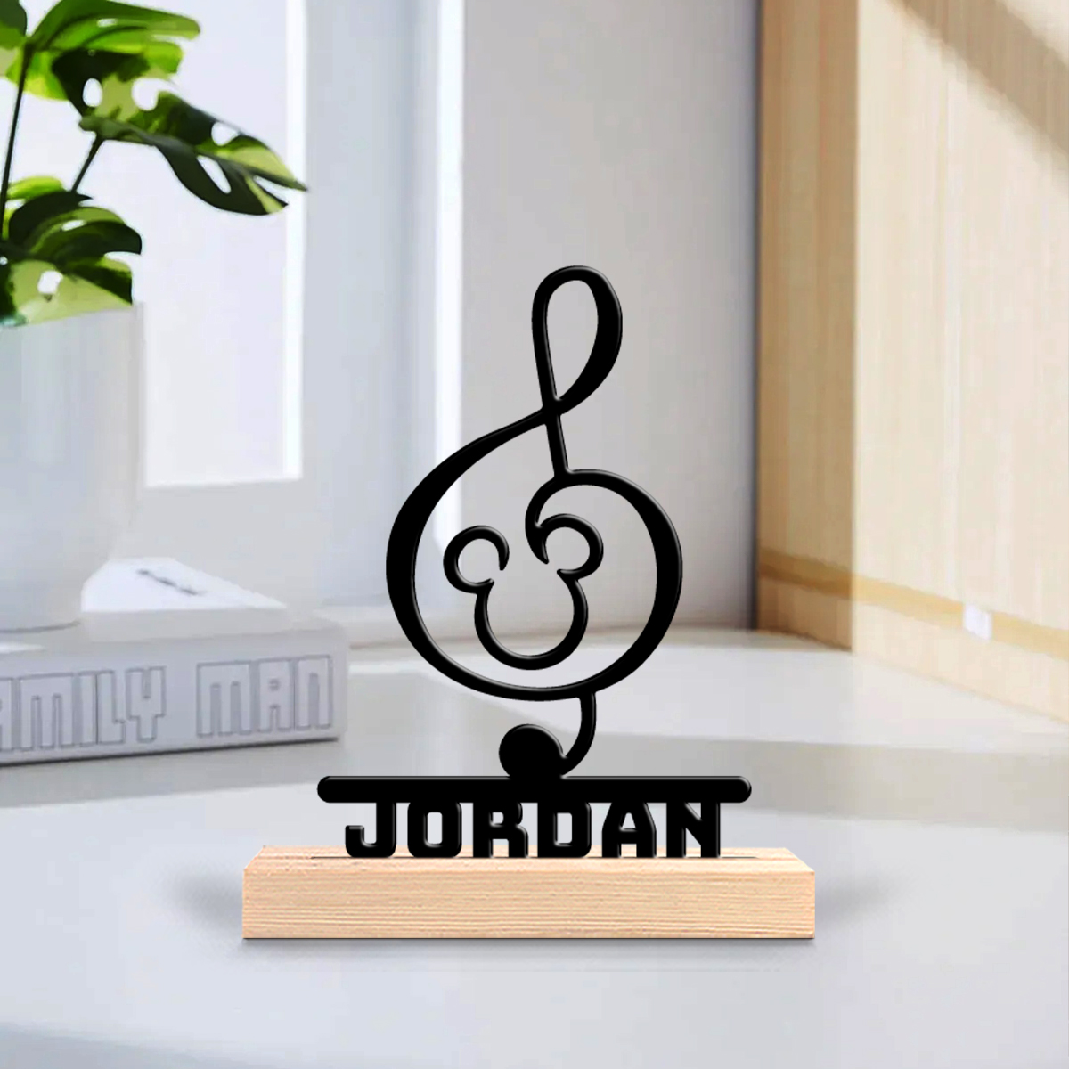 1個入りカスタム名入り音符木製ベースメタルアートオーナメント - Home Decor Names のレビューと価格