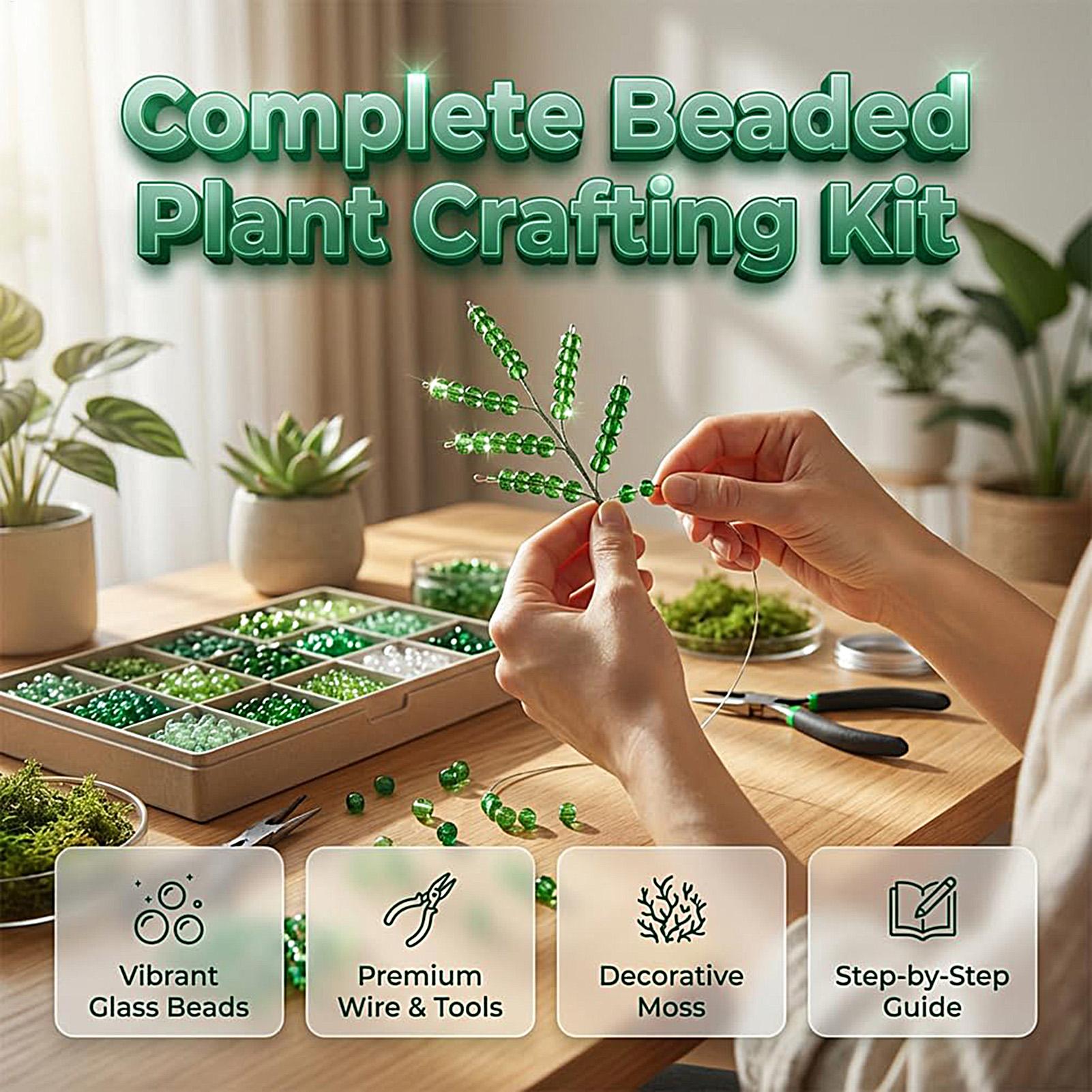 5500個のビーズ植物キット、手作りクラフトセット、グリーン - Home Decor Scrap のレビューと価格