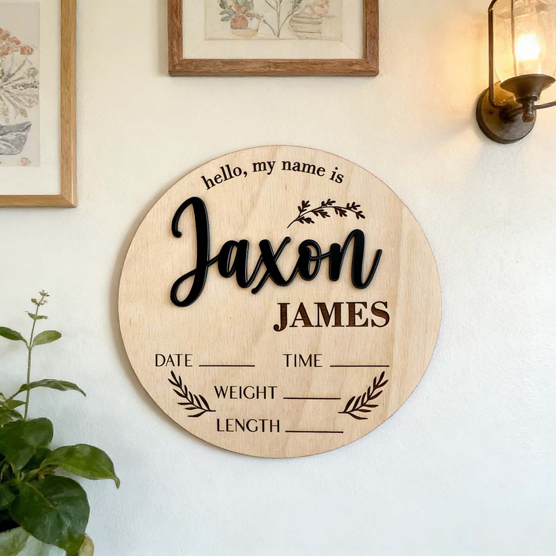 1個入りカスタムベビーアナウンスメントサイン木製名札、ホーム - Home Decor Names のレビューと価格
