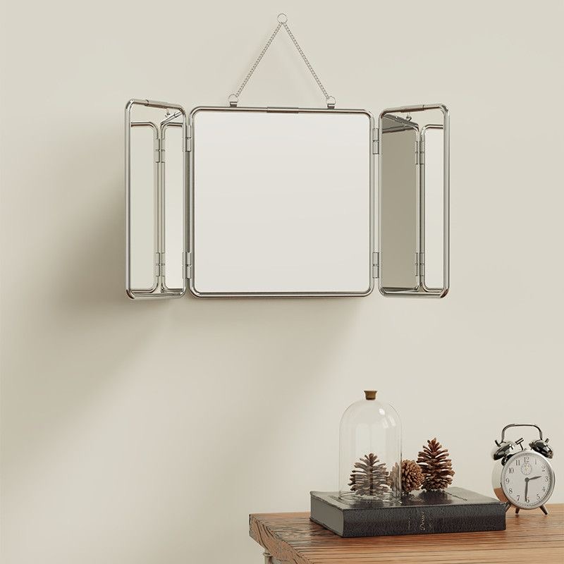 インスタ風 スクエア 三つ折り 壁掛けミラー 金属 ステンレ - Home Decor Mirror のレビューと価格
