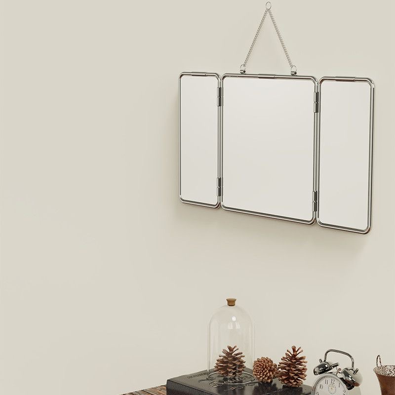 インスタ風 スクエア 三つ折り 壁掛けミラー 金属 ステンレ - Home Decor Mirror のレビューと価格