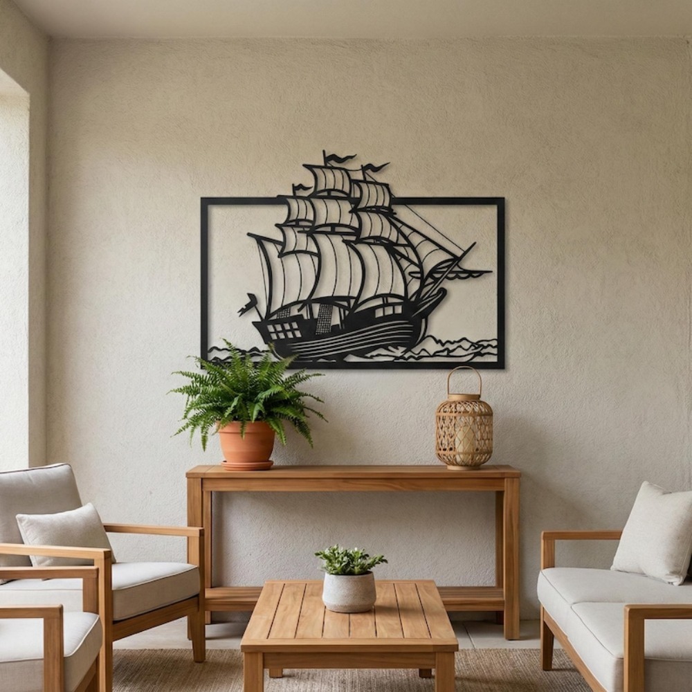 金属製帆船ウォールアート、海岸航海風の家の装飾、船舶用エント - Home Decor Nautical のレビューと価格