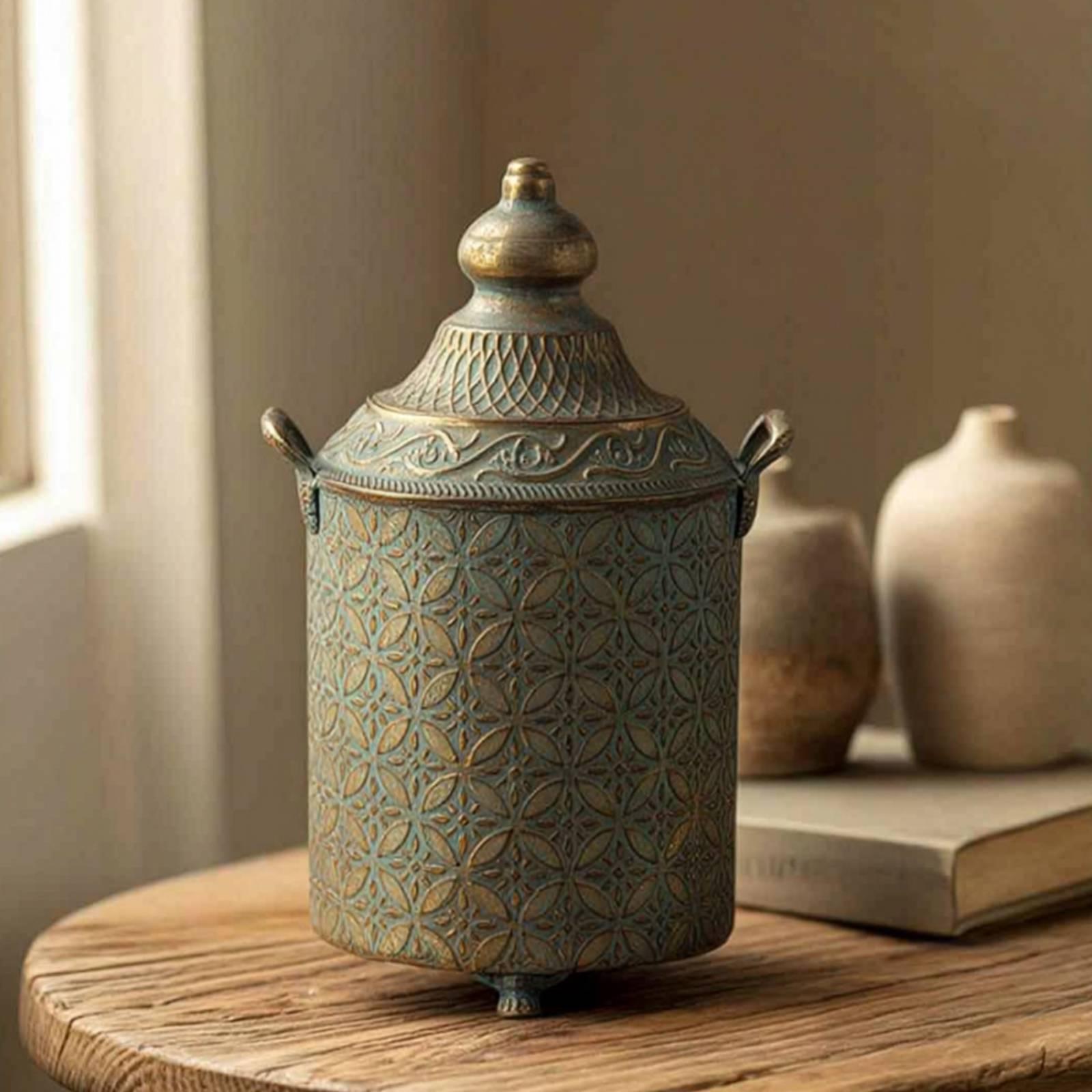 パティナ仕上げの金属製装飾花瓶、大型ヴィンテージ壺、ホームコ - Home Decor Vase のレビューと価格