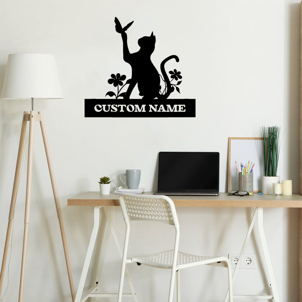 1PC クリエイティブ猫カスタマイズされたテキスト Diy  - Home Decor Wallpaper のレビューと価格