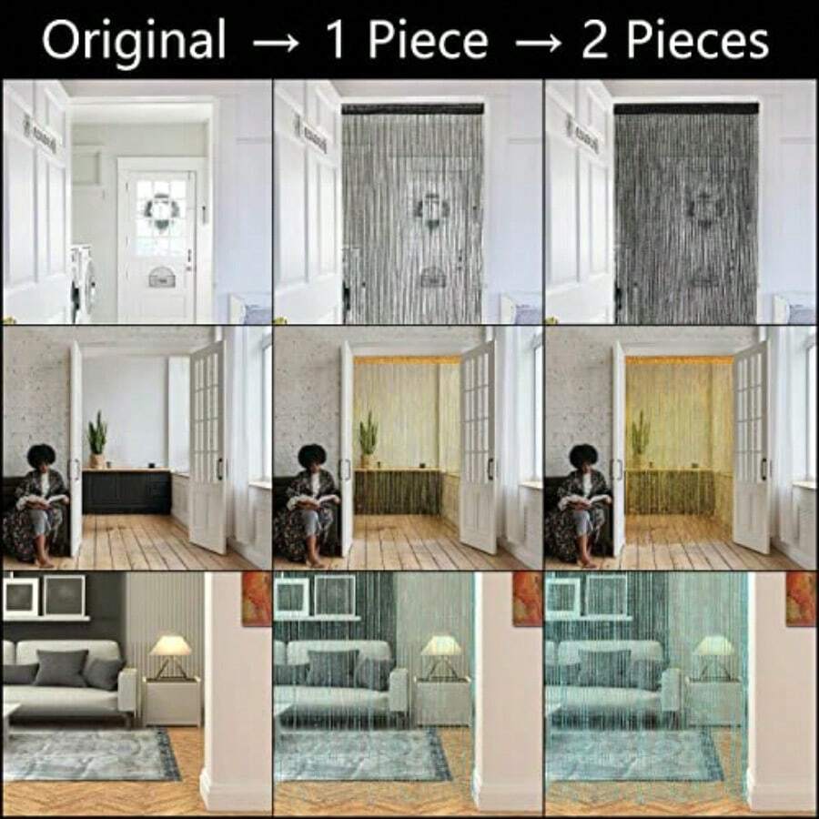 グリッタービーズストリングカーテン ドア窓用 スパークルパネ - String Curtain Light のレビューと価格