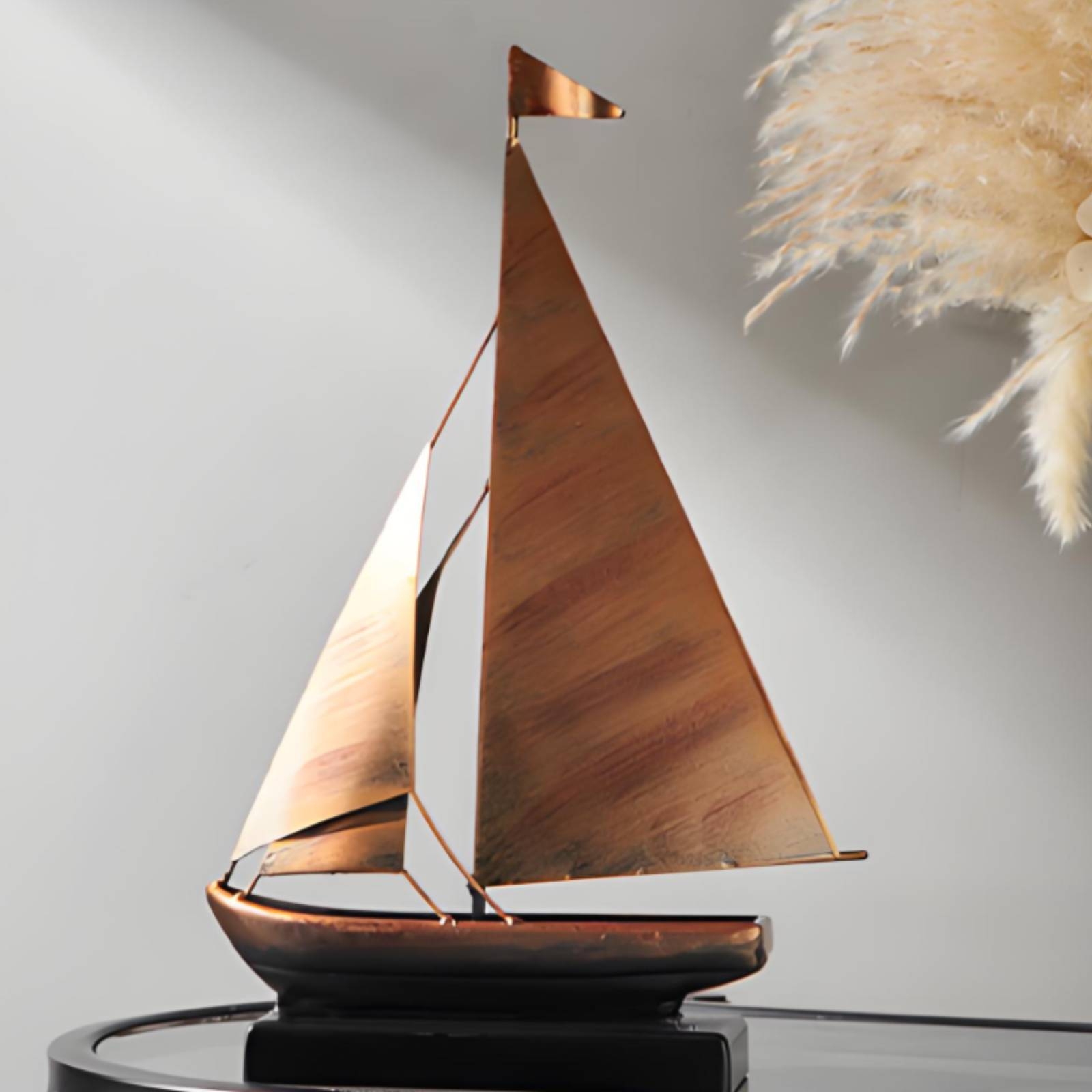 ブロンズゴールドの帆船オーナメント装飾品、装飾用鉄製帆船モデ - Home Decor Nautical のレビューと価格