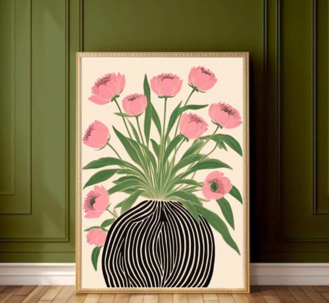 フレームレスの花のポスター、マティスのウォールアート、パステ - Home Decor Vase のレビューと価格