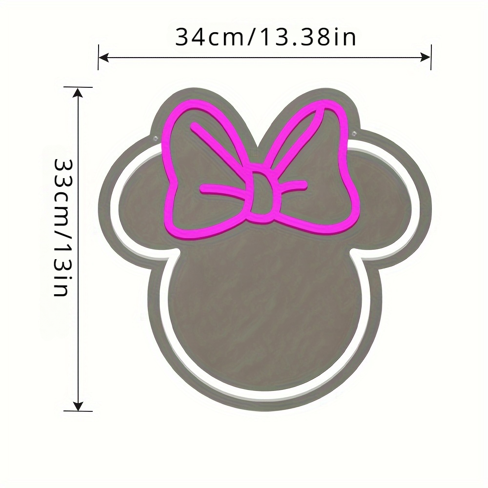 ディズニー ミニーマウス LED ネオンサイン ピンクのリボ - Home Decor Disney のレビューと価格