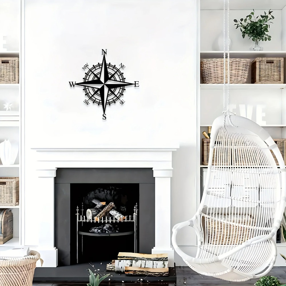 金属製コンパスウォールアート、リビングルーム用、航海用鉄製ホ - Home Decor Nautical のレビューと価格