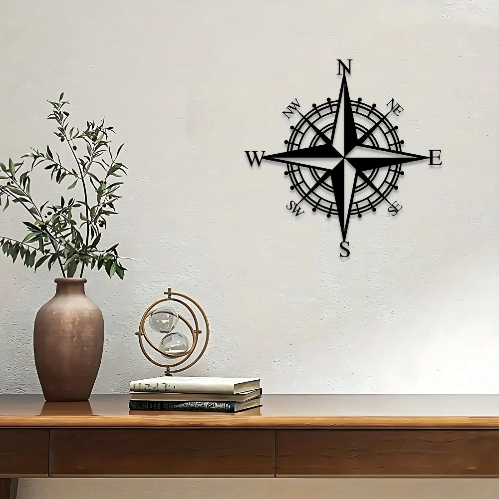 金属製コンパスウォールアート、リビングルーム用、航海用鉄製ホ - Home Decor Nautical のレビューと価格