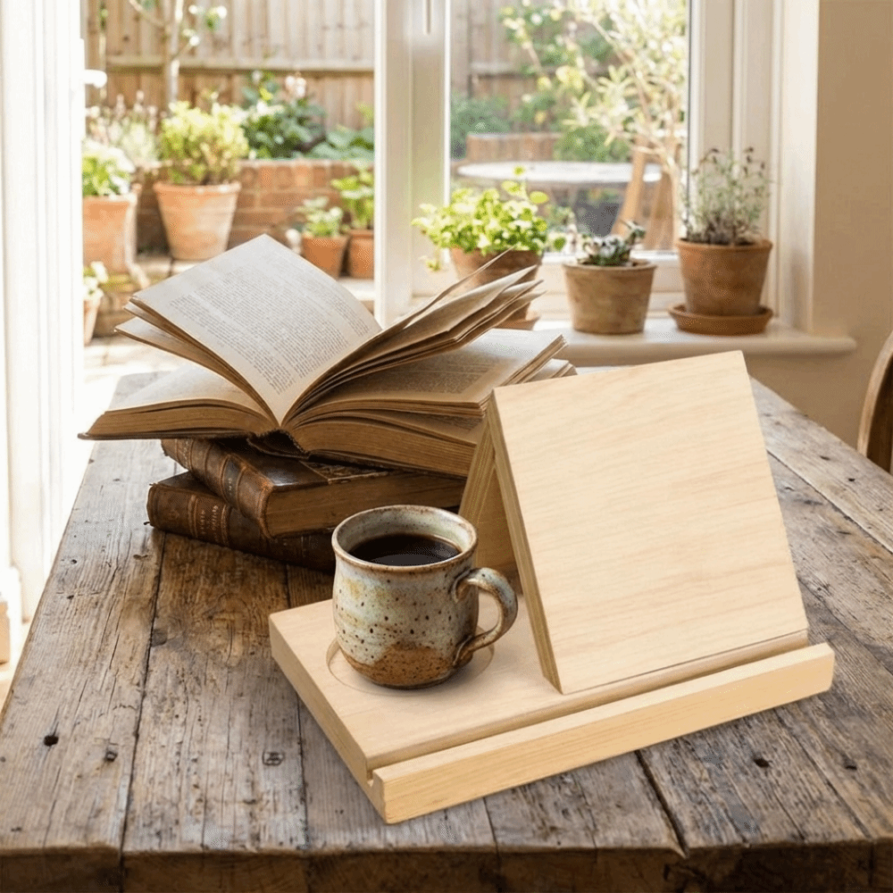 ミニマリスト 2 in 1 三角形木製ブックホルダー 丈夫な - Home Decor Magazine のレビューと価格