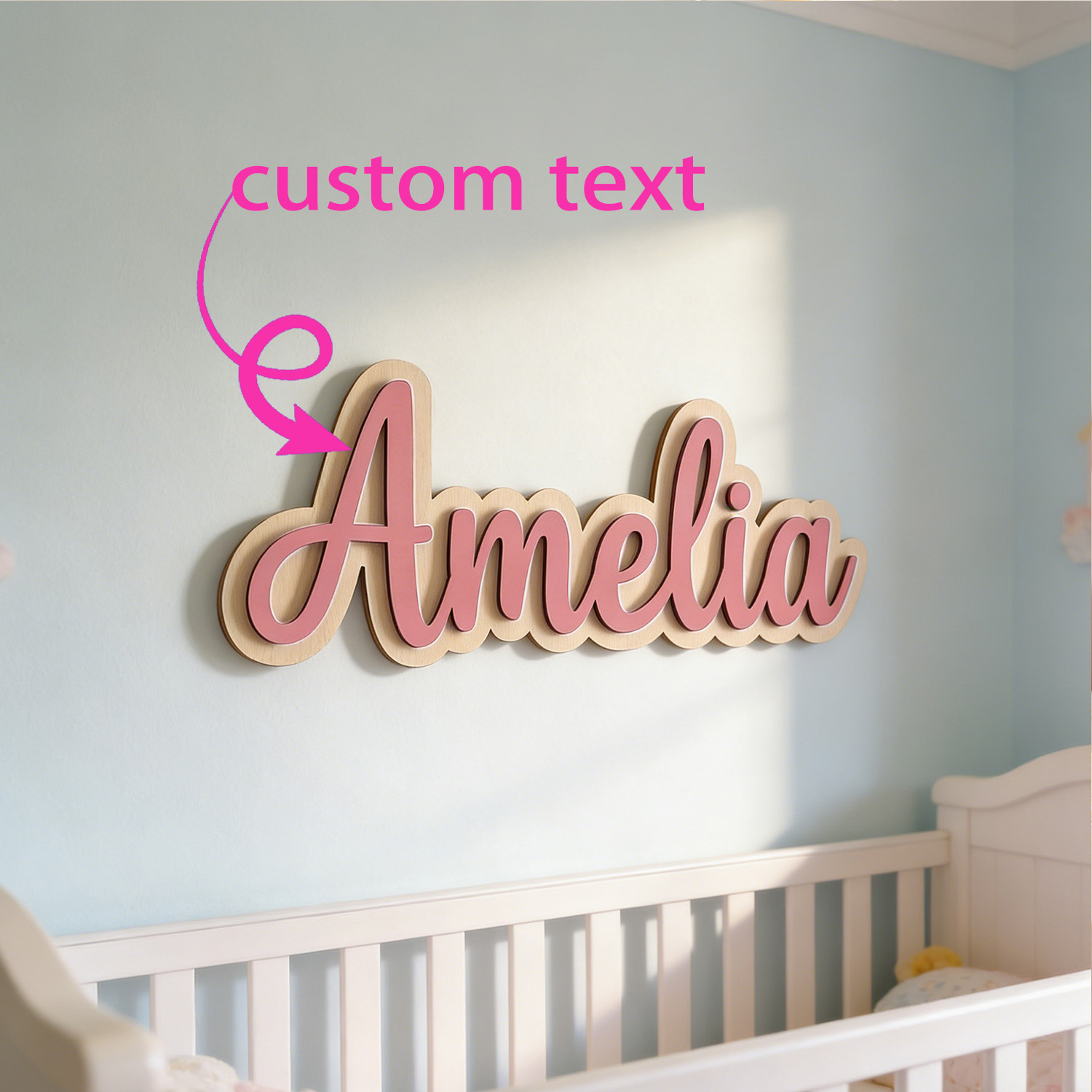 1個入りカスタマイズされた二層木製姓札、カスタマイズされたギ - Home Decor Names のレビューと価格