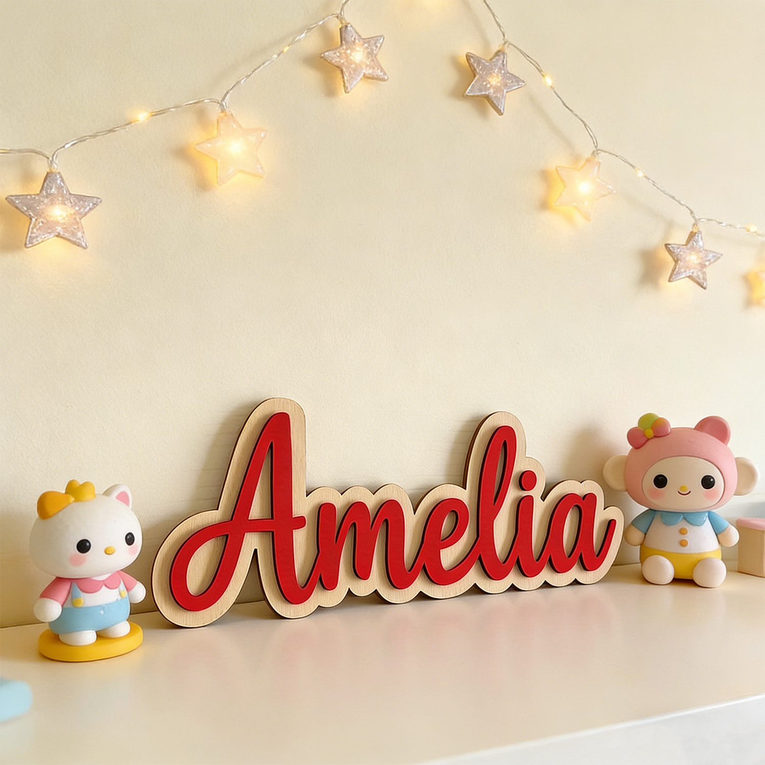 1個入りカスタマイズされた二層木製姓札、カスタマイズされたギ - Home Decor Names のレビューと価格
