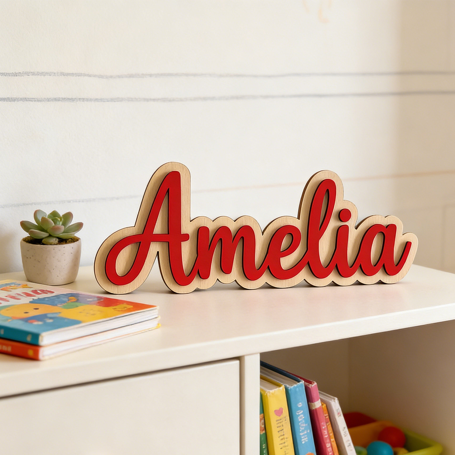 1個入りカスタマイズされた二層木製姓札、カスタマイズされたギ - Home Decor Names のレビューと価格