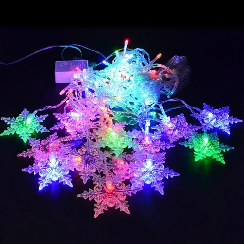 4M 96LED クリスマスホームデコレーション スノーフレ - String Curtain Light のレビューと価格