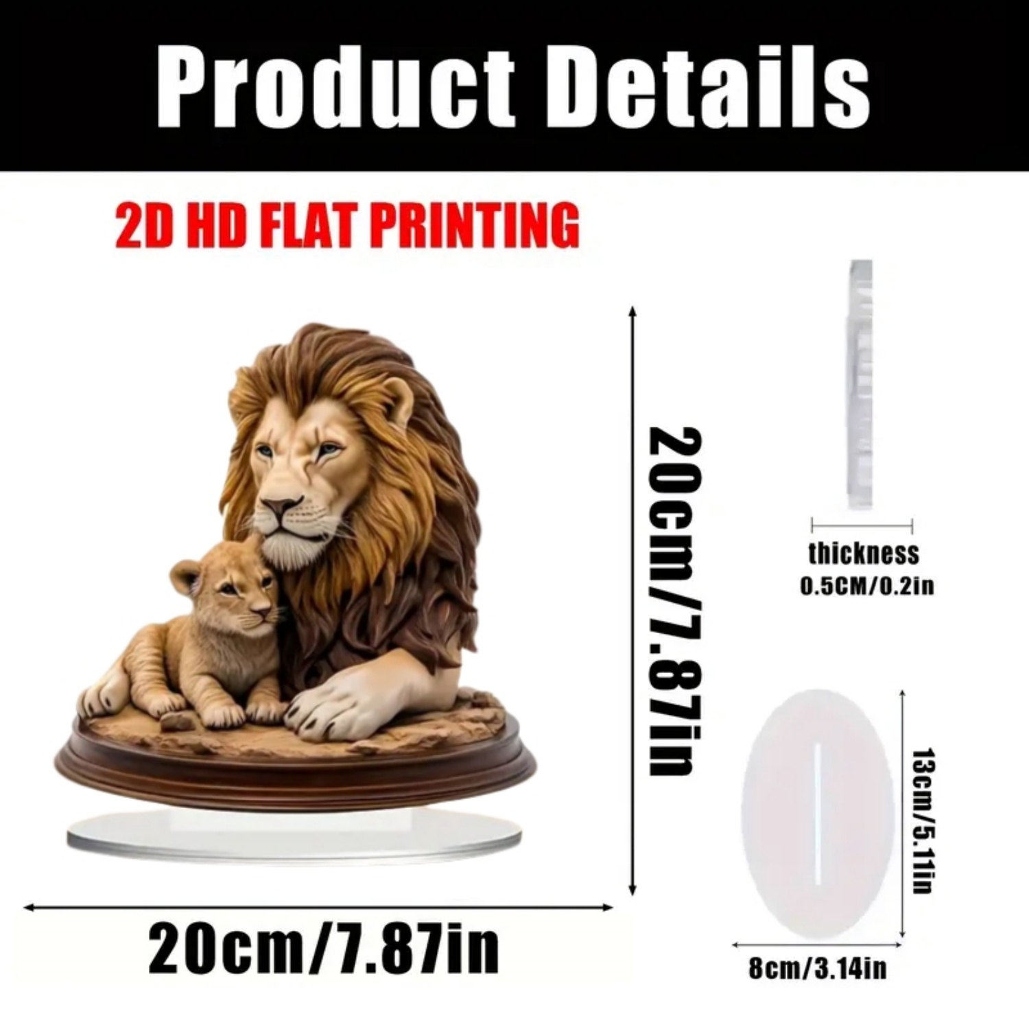 家庭やオフィス用の男性のライオンの像,平らな動物,アクリルの - Home Decor Kit のレビューと価格