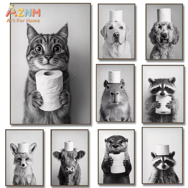 1PC、ハイランドカウ、カワウソ、猫、アライグマ、トイレット - Home Decor Scrap のレビューと価格