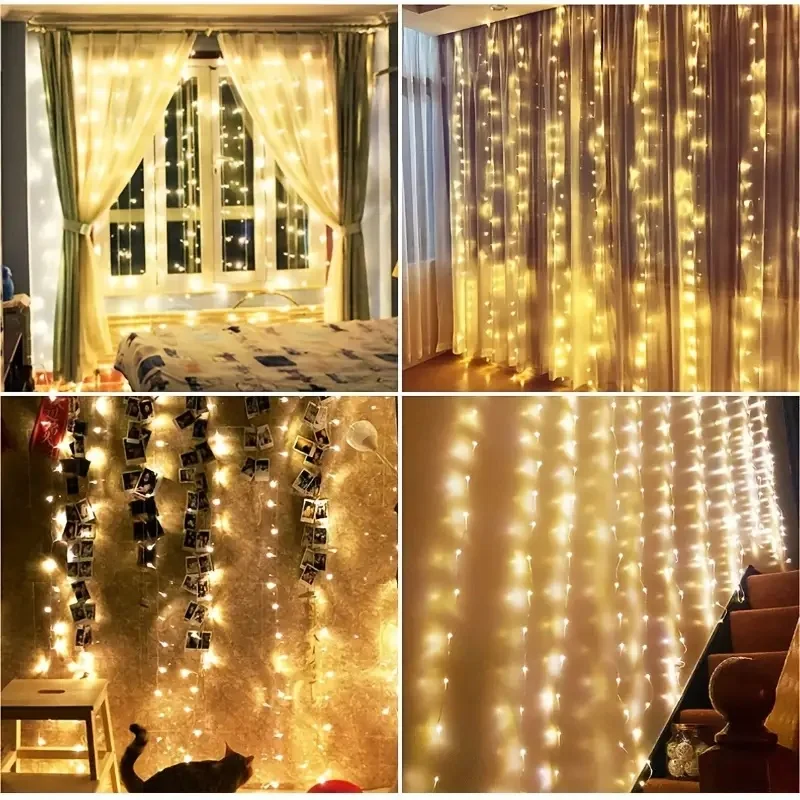 3M-6M クリスマスデコレーションリモコン付きホリデーウェ - String Curtain Light のレビューと価格