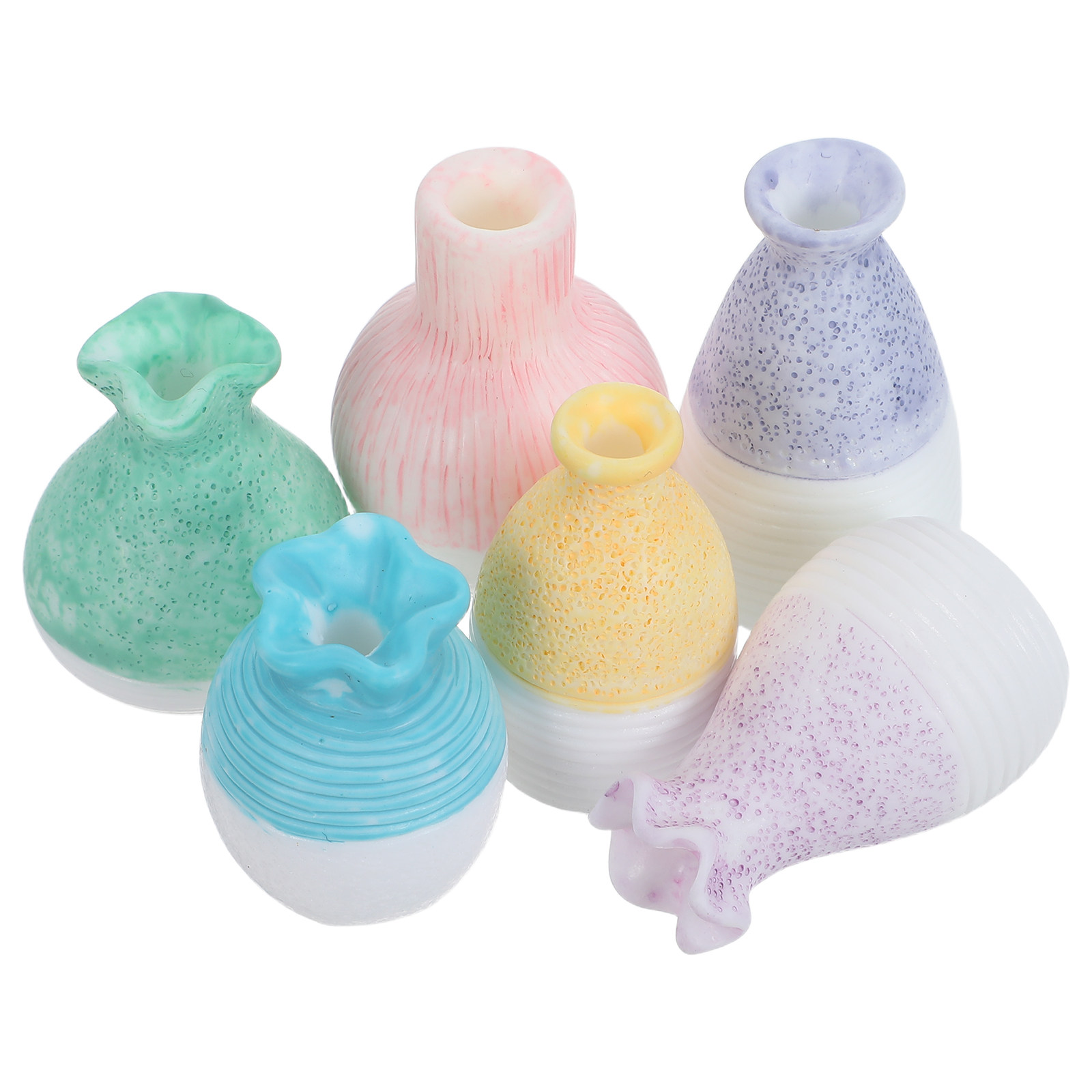 6個入りミニチュア花瓶 レジン製 マイクロランドスケープ 小 - Home Decor Vase のレビューと価格