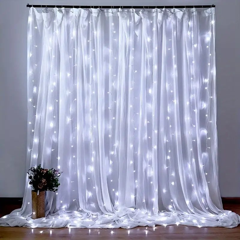USB LED カーテンライト ウェディングパーティー フェ - String Curtain Light のレビューと価格