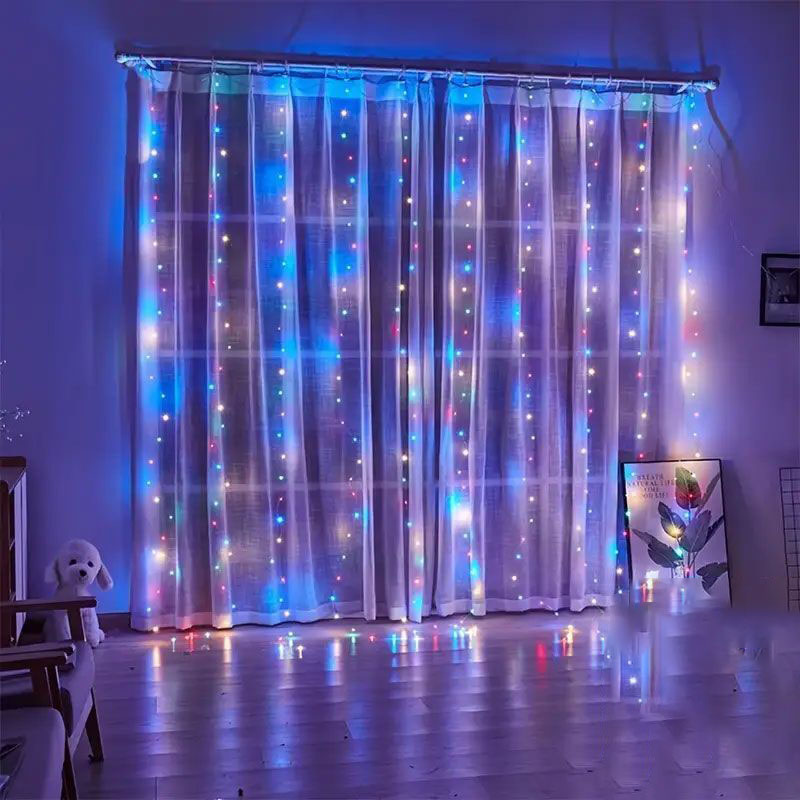 USB LED カーテンライト ウェディングパーティー フェ - String Curtain Light のレビューと価格