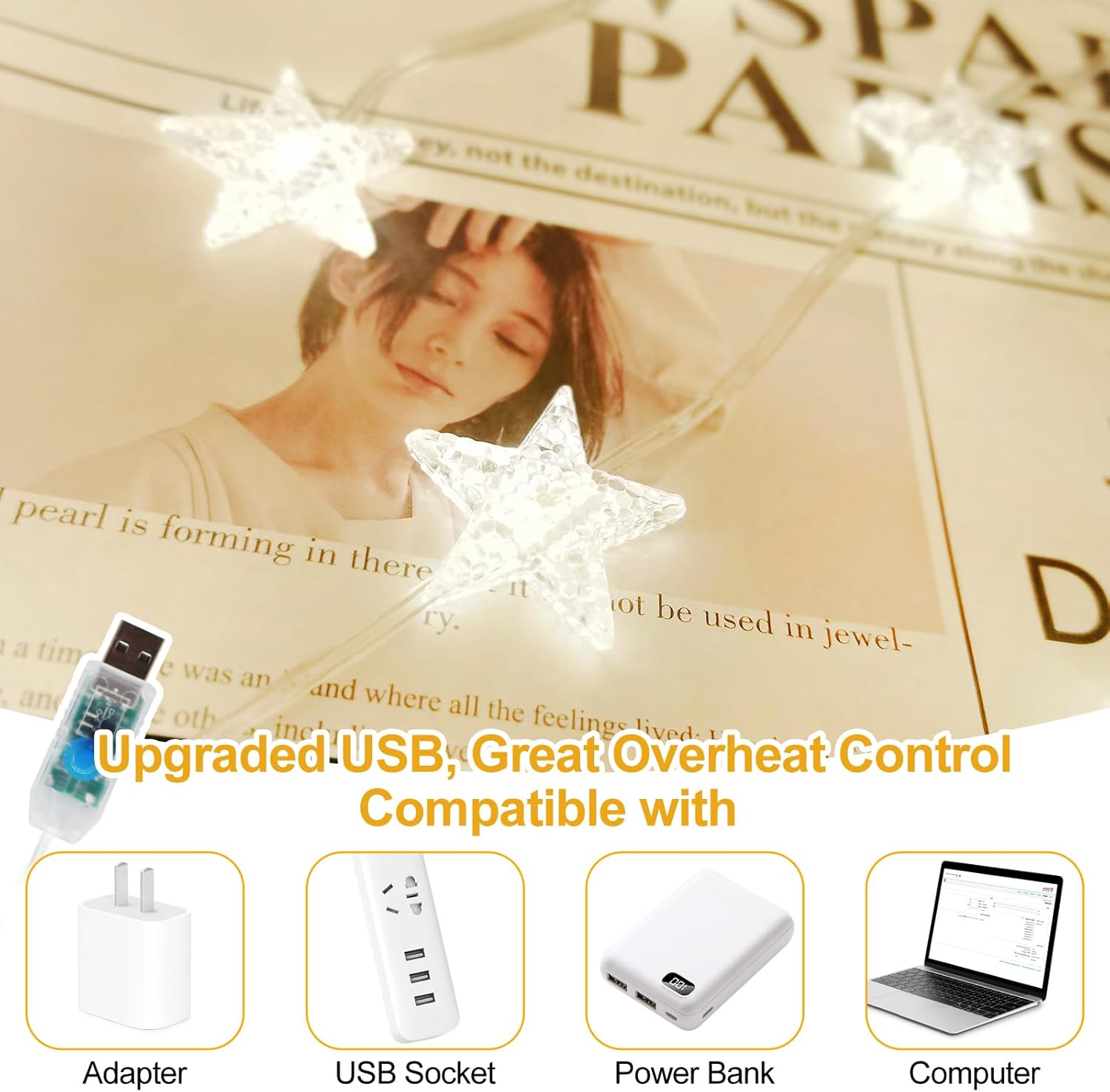 1pc 120 LED スターカーテンライトぶら下げスター妖 - String Curtain Light のレビューと価格