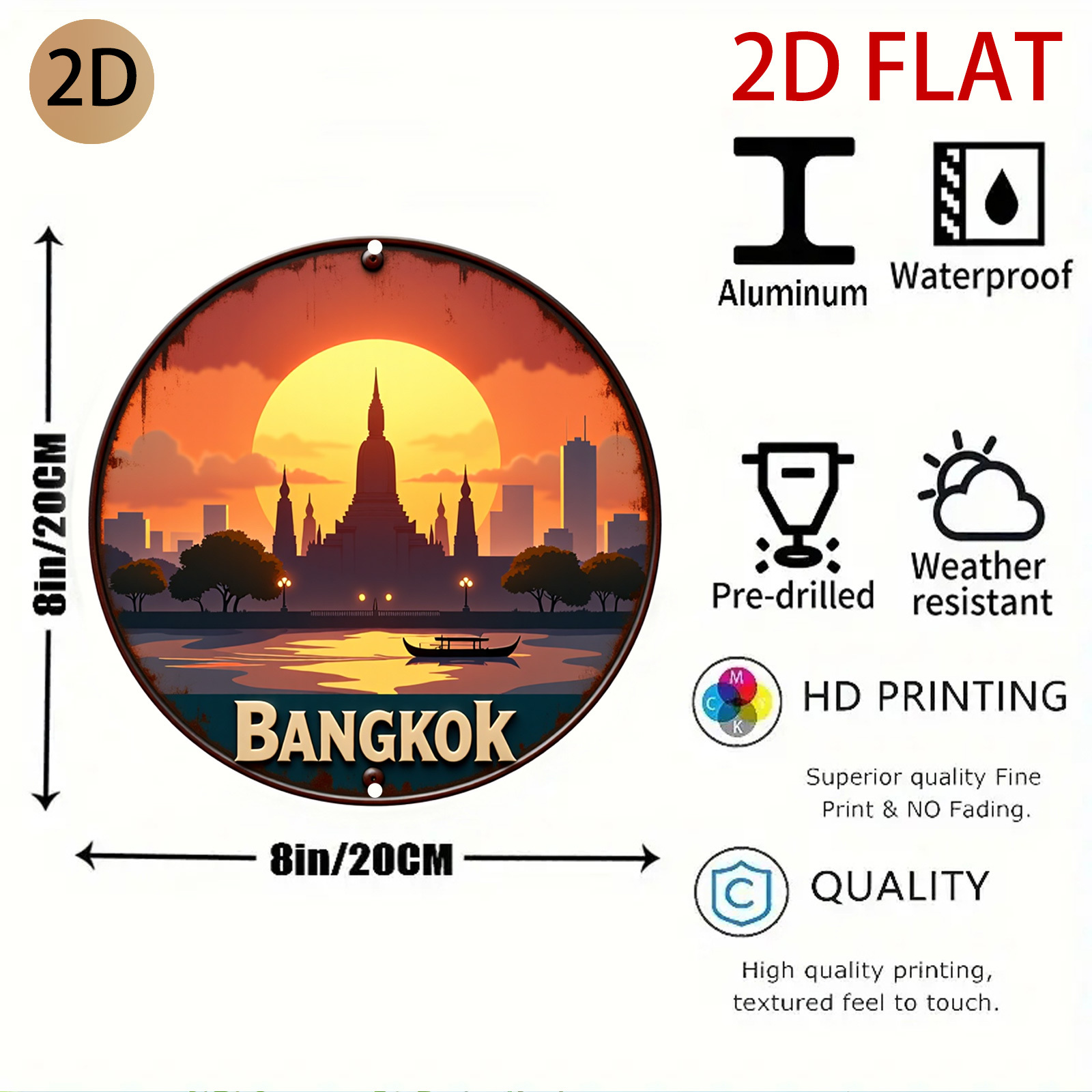 2Dフラット、2Dフラットバンコクサンセットロゴ、レトロメタ - Home Decor Logo Design のレビューと価格